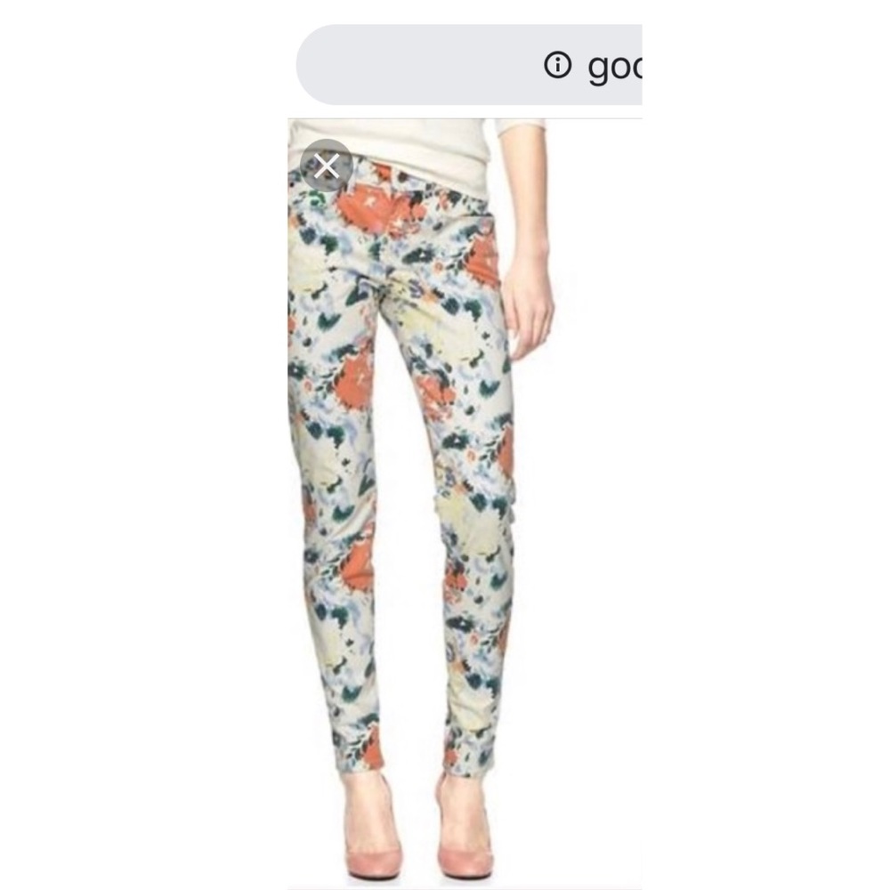 Gap 1969 Floral Skinny Jeans Size 26 like new